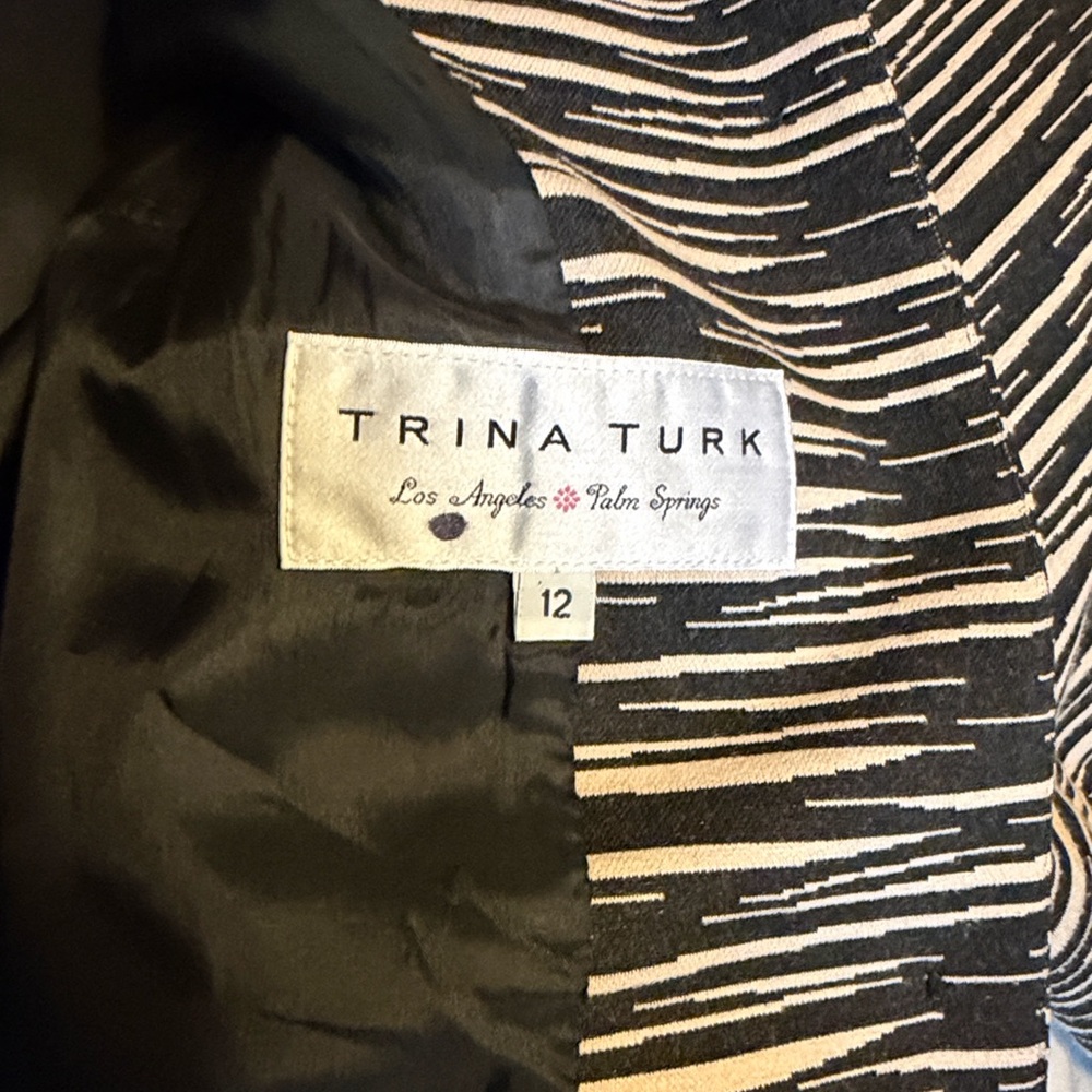 Trina Turk Striped Black and White Women's Jacket - Picture 2 of 6